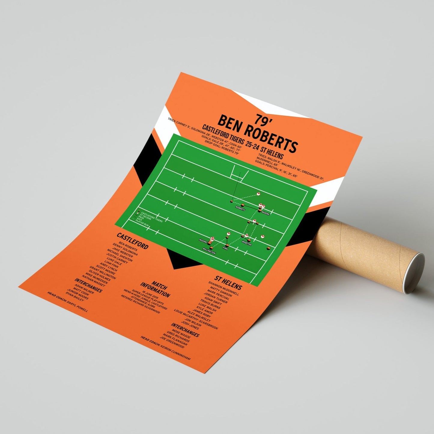 Ben Roberts Drop Goal – Castleford Tigers vs St Helens – Super League Play-Offs 2015