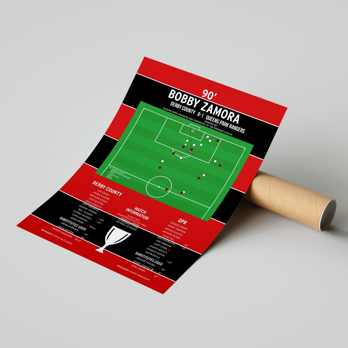 Bobby Zamora Goal - Derby County vs Queens Park Rangers - Championship Play-Off Final 2014