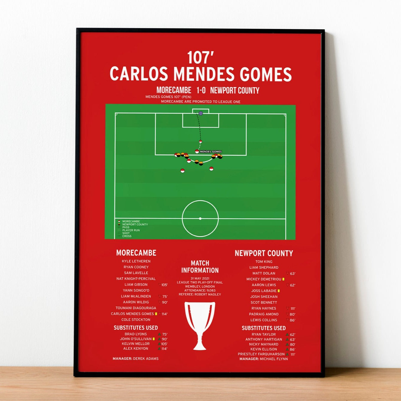 Carlos Mendes Gomes Goal – Morecambe vs Newport County – League Two Play-Off Final 2021