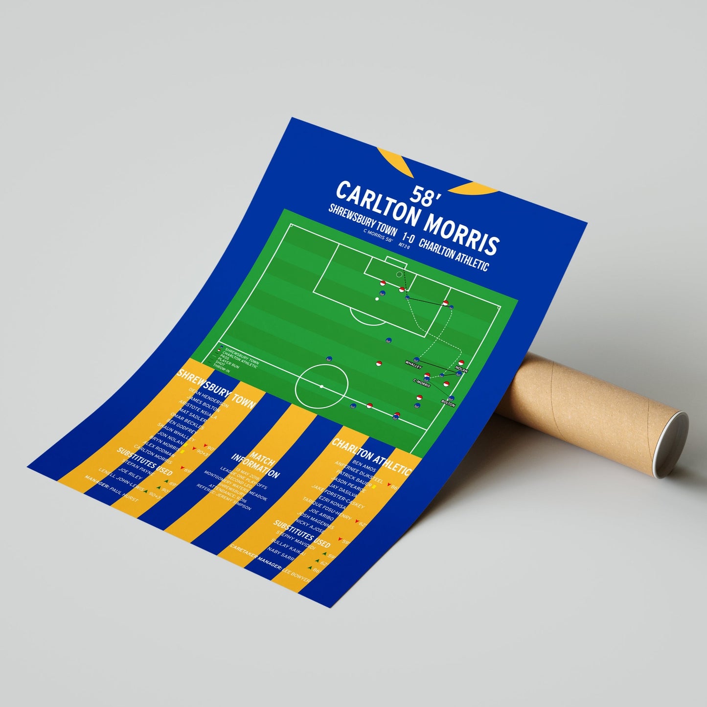 Carlton Morris Goal - Shrewsbury Town vs Charlton Athletic – League One Play-Offs 2018