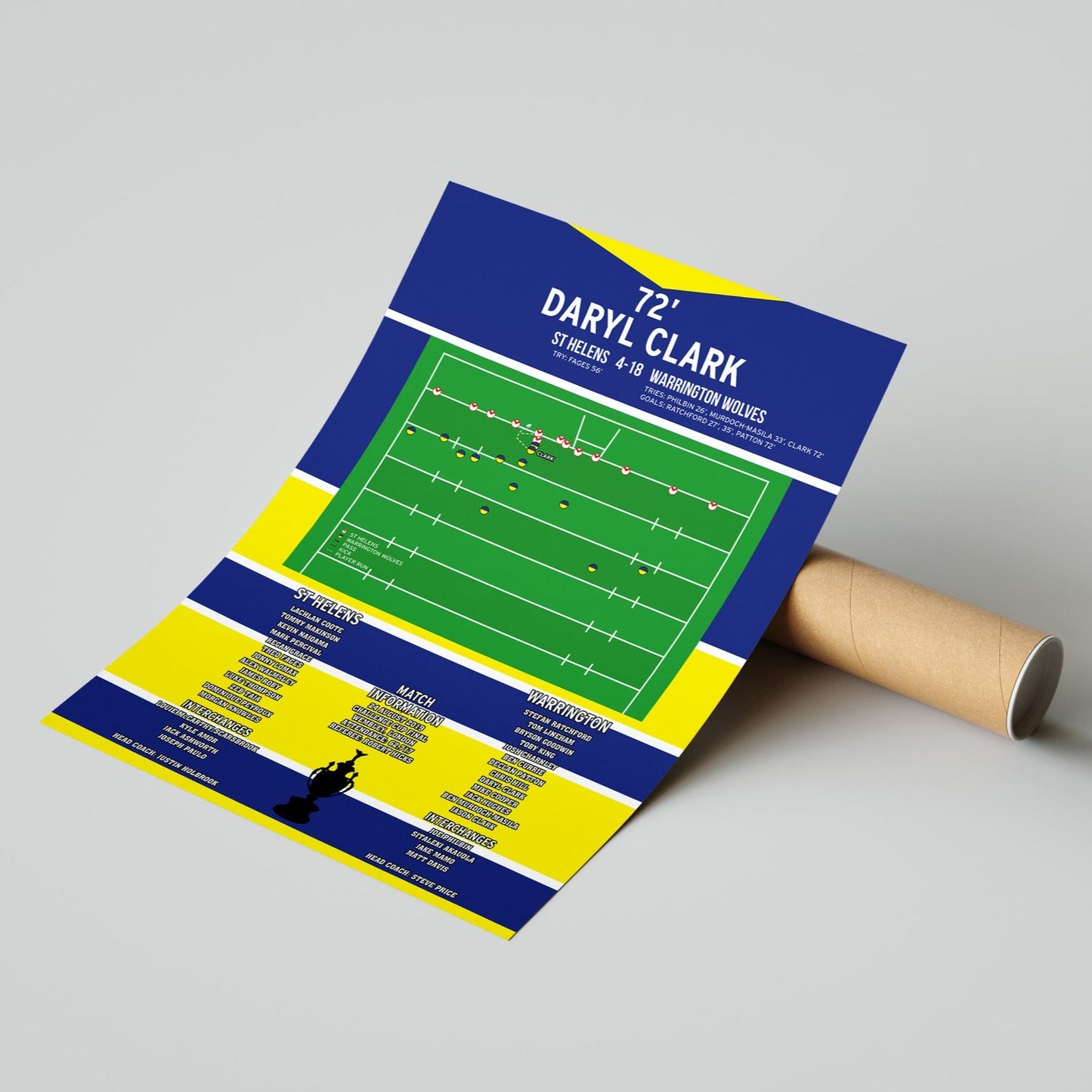 Daryl Clark Try – St Helens vs Warrington Wolves – Challenge Cup Final 2019