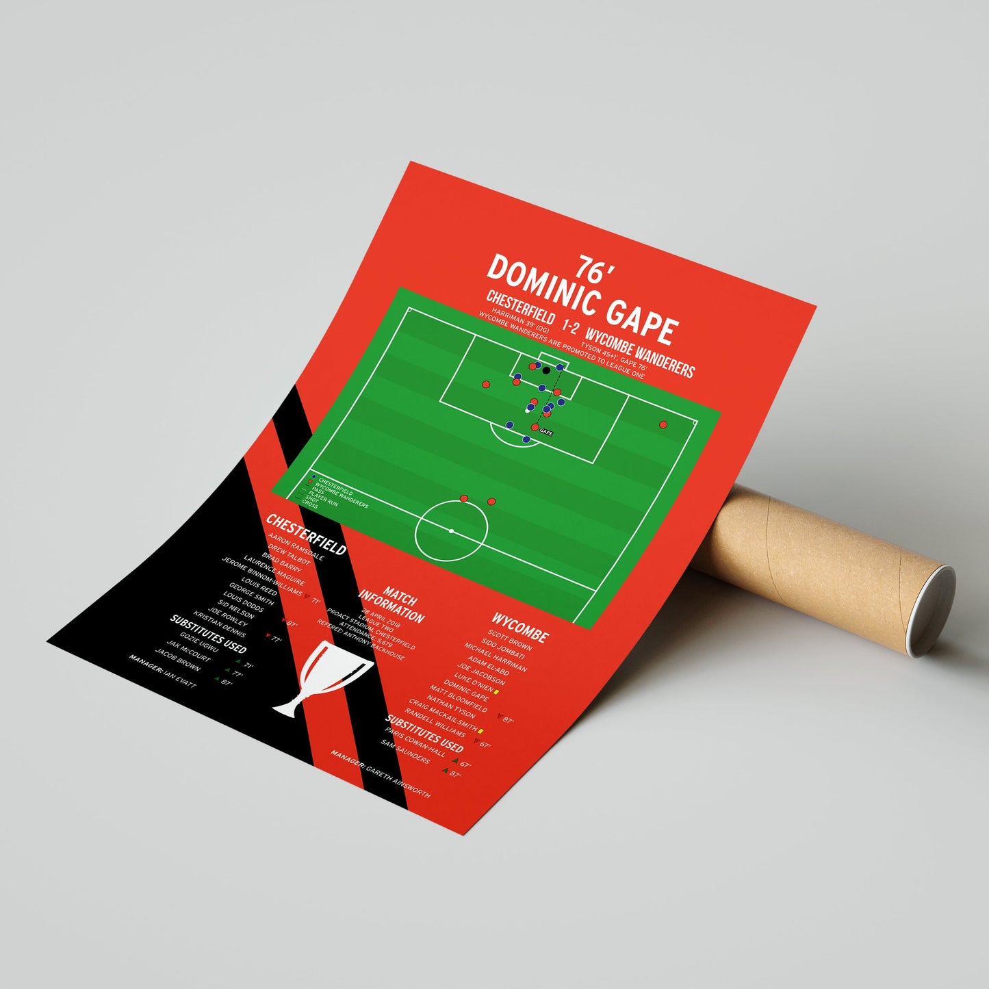 Dominic Gape Goal - Chesterfield vs Wycombe - League Two 2018