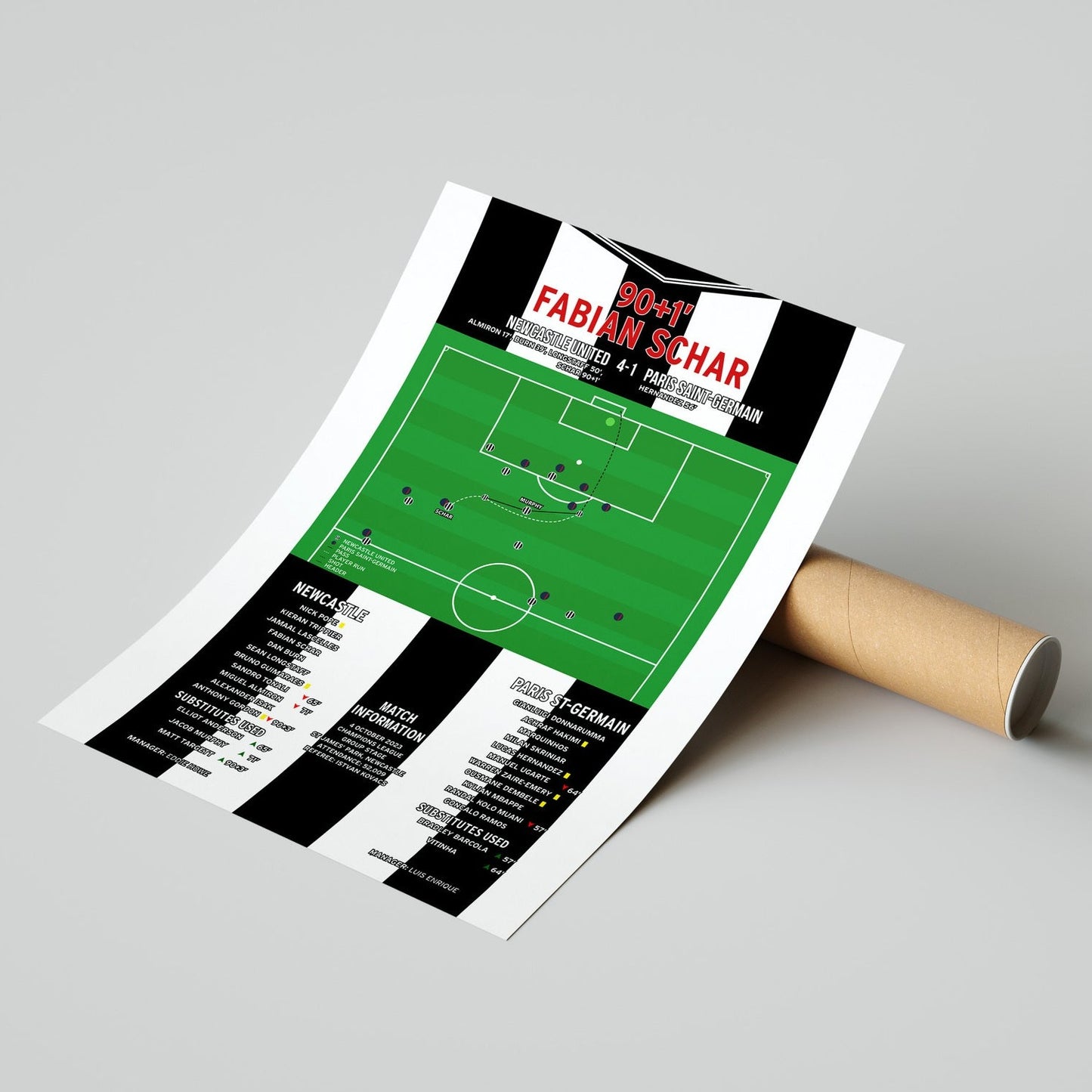 Fabian Schar Goal – Newcastle United vs PSG – Champions League 2023