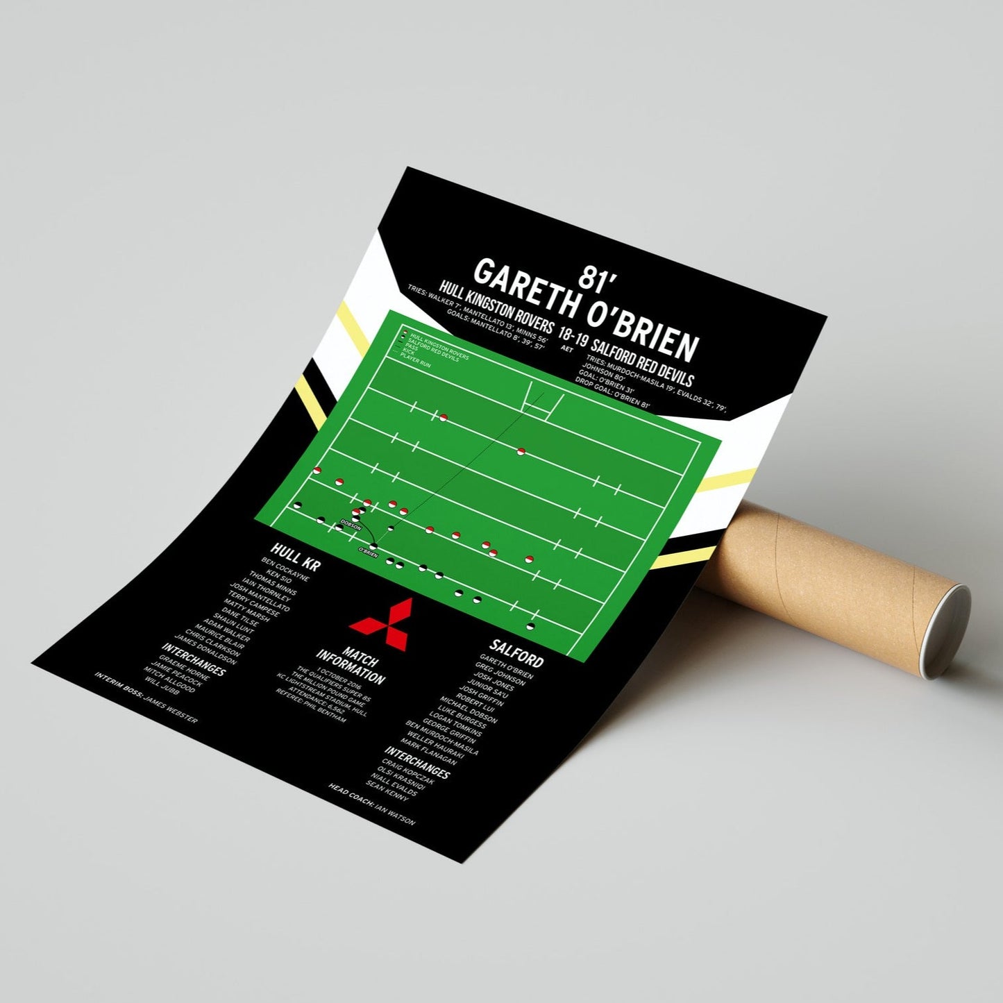 Gareth O'Brien Drop Goal – Hull Kingston Rovers vs Salford Red Devils – Super League – The Million Pound Game Year 2016