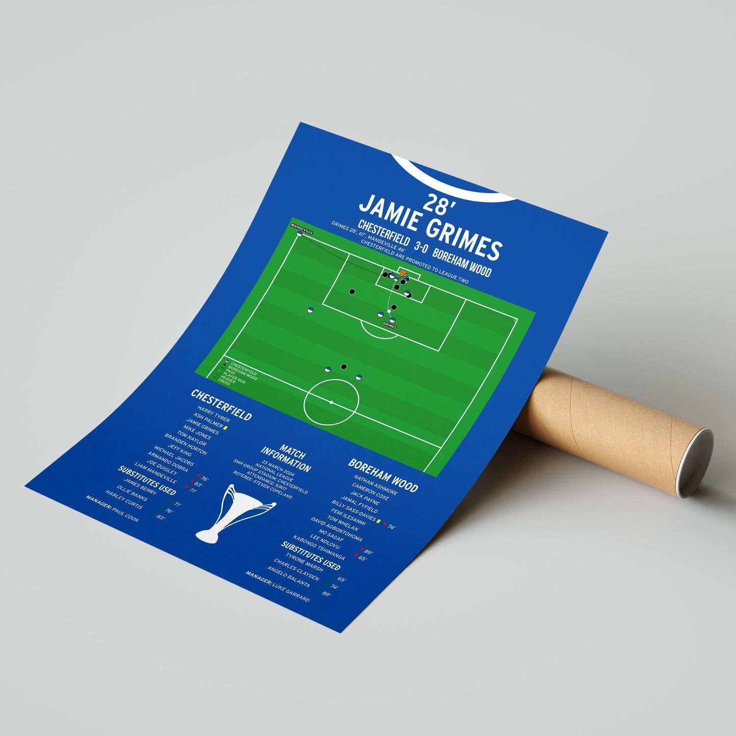 Jamie Grimes Goal – Chesterfield vs Boreham Wood – National League 2024