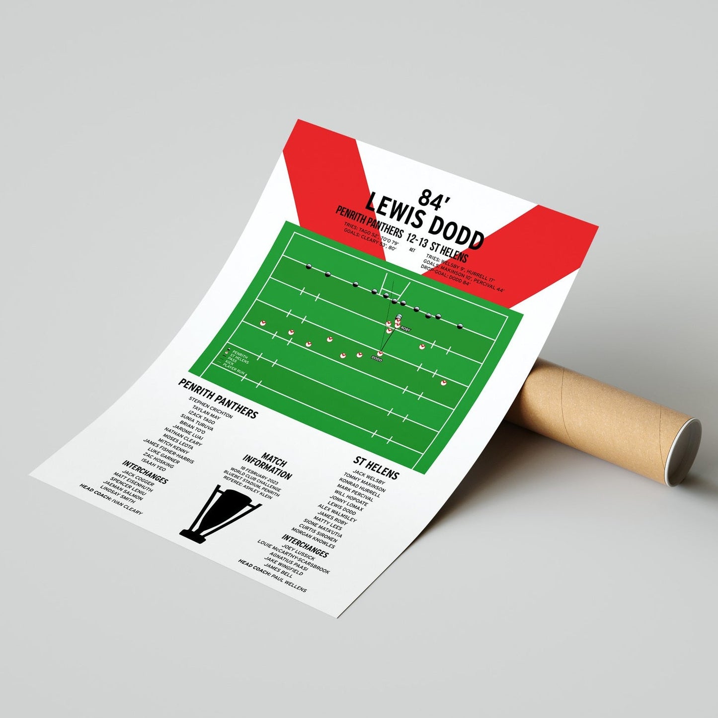 Lewis Dodd Drop-Goal – Penrith Panthers vs St Helens – World Club Challenge 2023