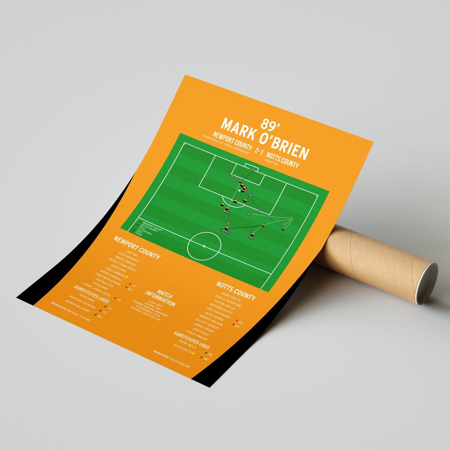 Mark O'Brien Goal – Newport County vs Notts County – League Two 2017