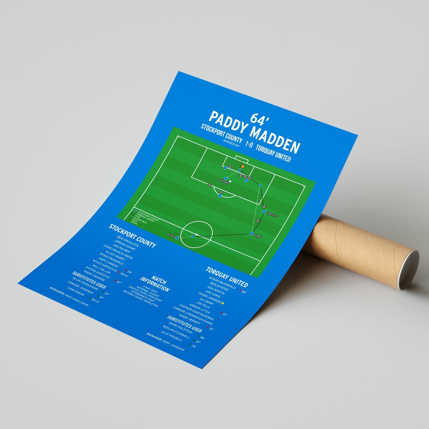 Paddy Madden Goal – Stockport County vs Torquay – National League 2022