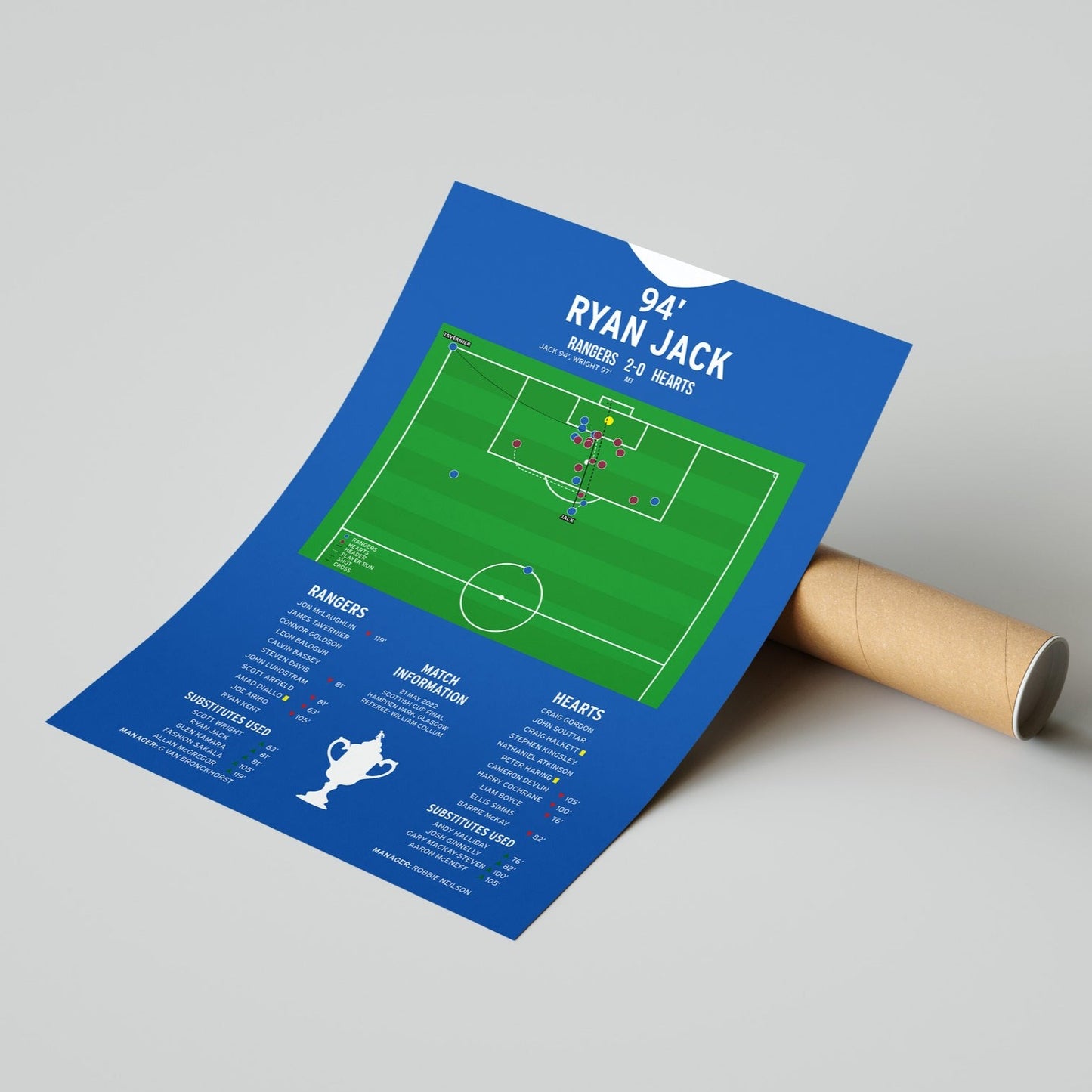 Ryan Jack Goal – Rangers vs Hearts – Scottish Cup Final 2022