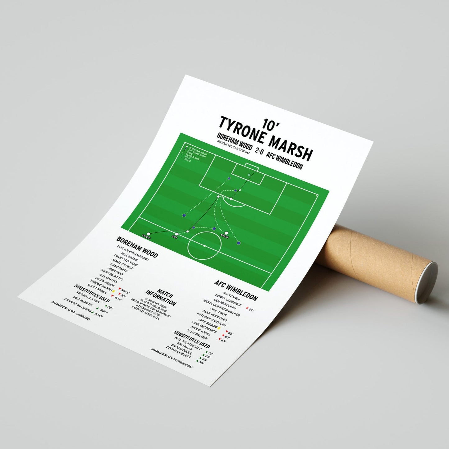 Tyrone Marsh Goal – Boreham Wood vs AFC Wimbledon – FA Cup 2022