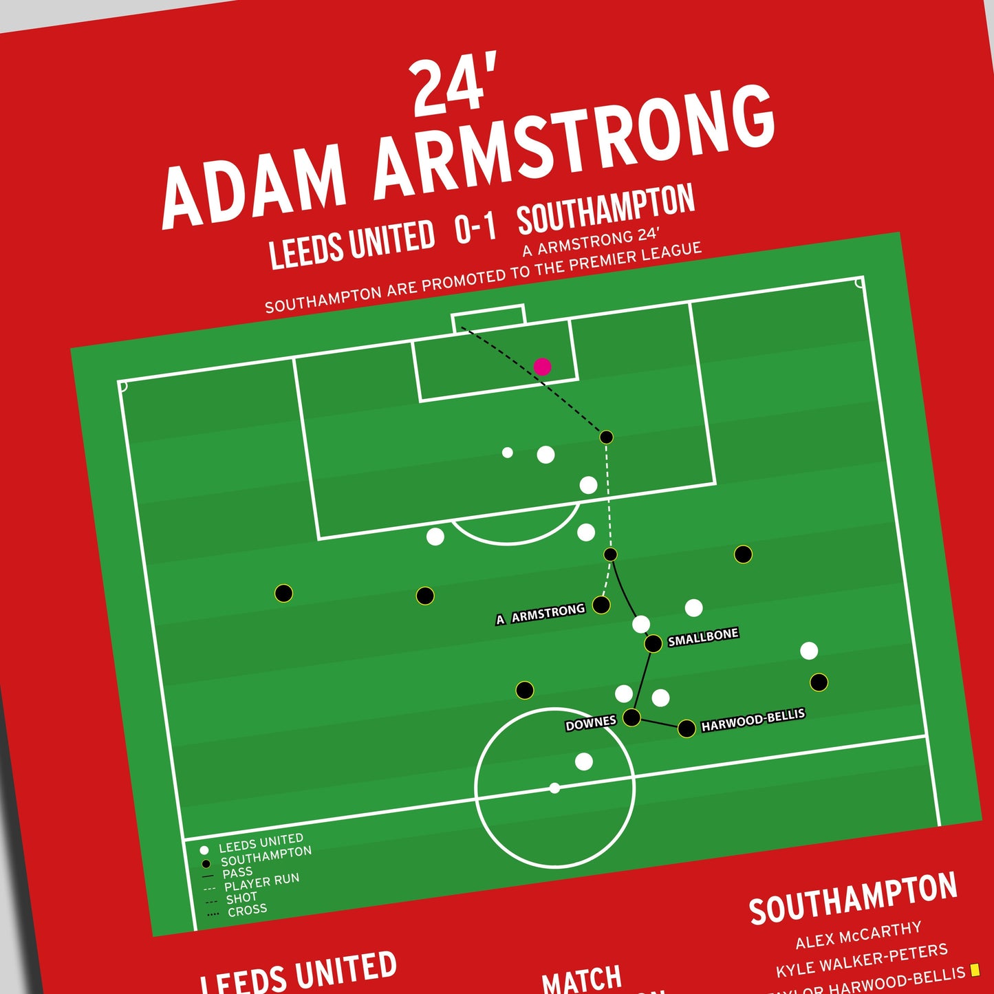Adam Armstrong Goal - Leeds United vs Southampton - Championship Play-Off Final 2024