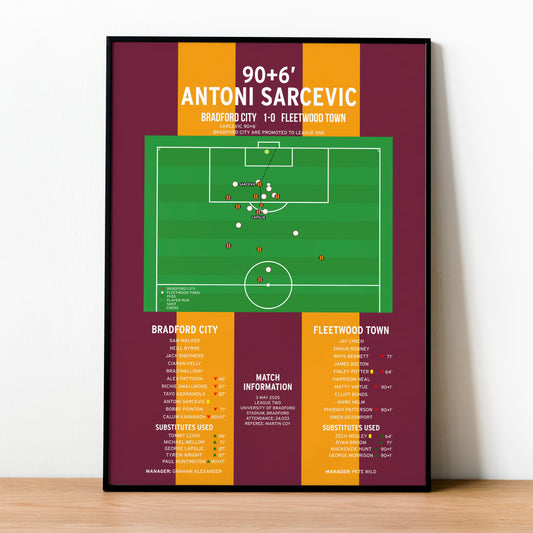 Antoni Sarcevic Goal – Bradford City vs Fleetwood Town – League Two 2025