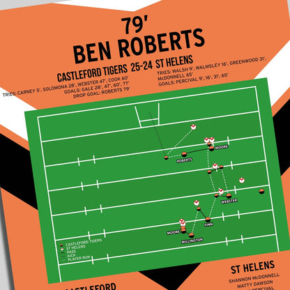 Ben Roberts Drop Goal – Castleford Tigers vs St Helens – Super League Play-Offs 2015