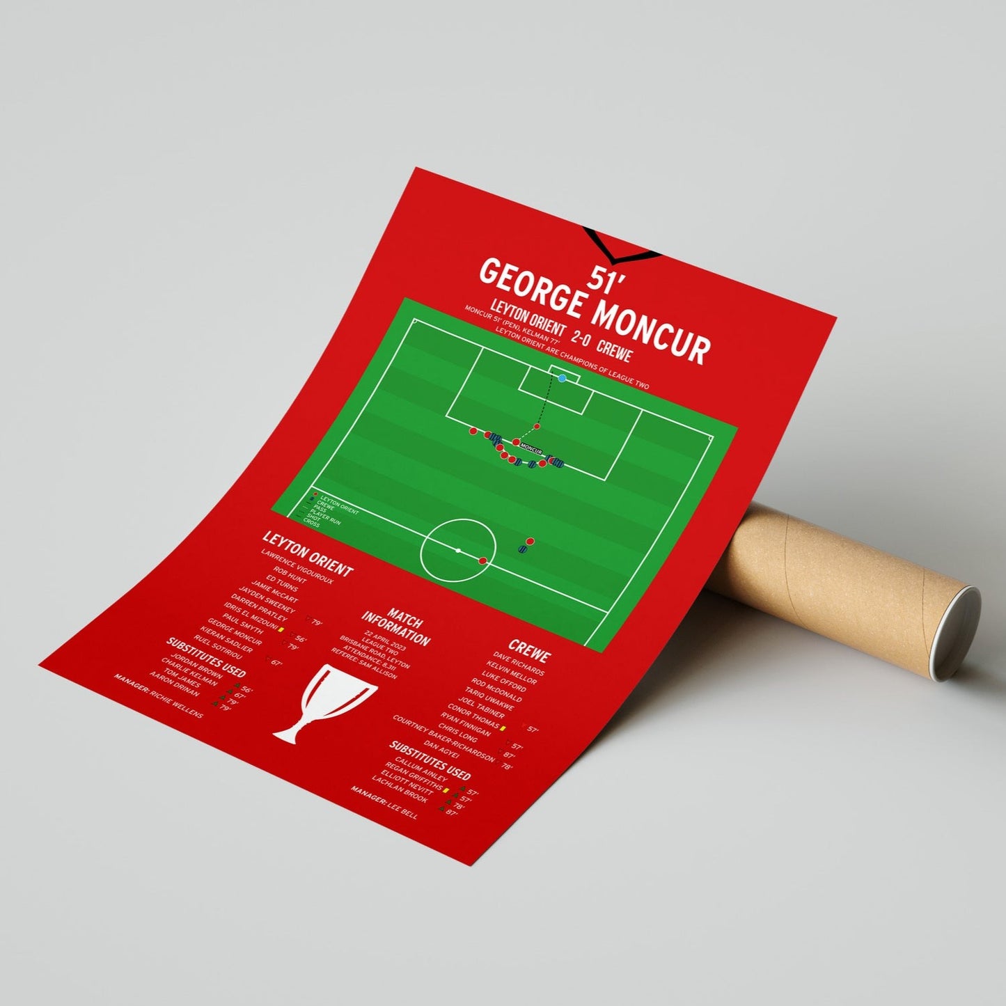 George Moncur Goal – Leyton Orient vs Crewe – League Two 2023