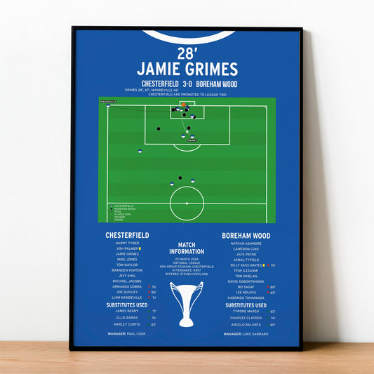 Jamie Grimes Goal – Chesterfield vs Boreham Wood – National League 2024