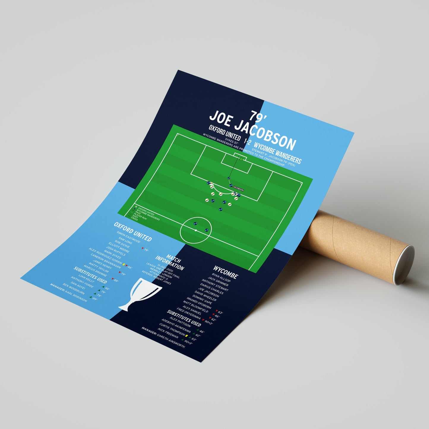 Joe Jacobson Goal - Wycombe vs Oxford - League One Play-Off Final 2020
