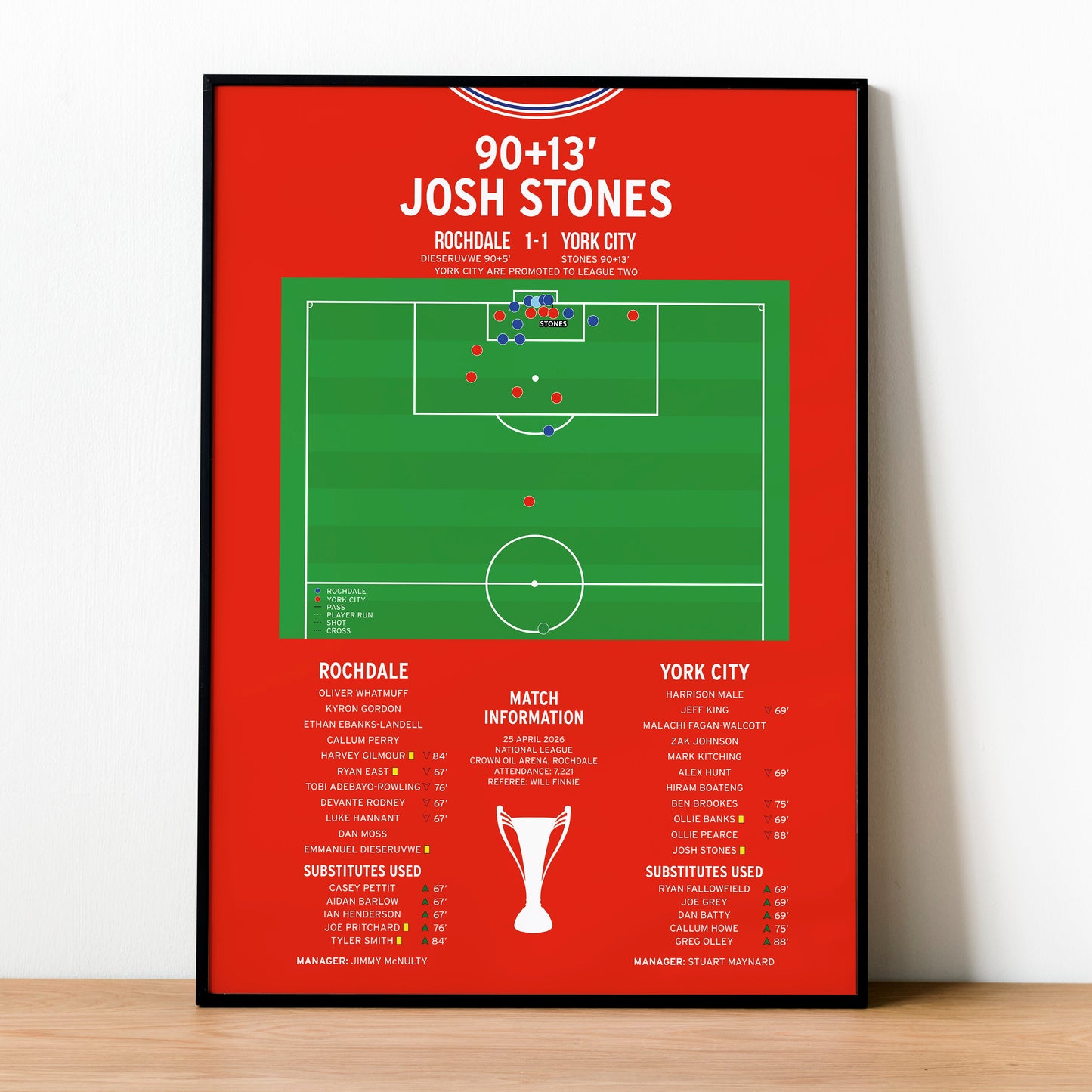 Josh Stones Goal – Rochdale vs York City – National League 2026