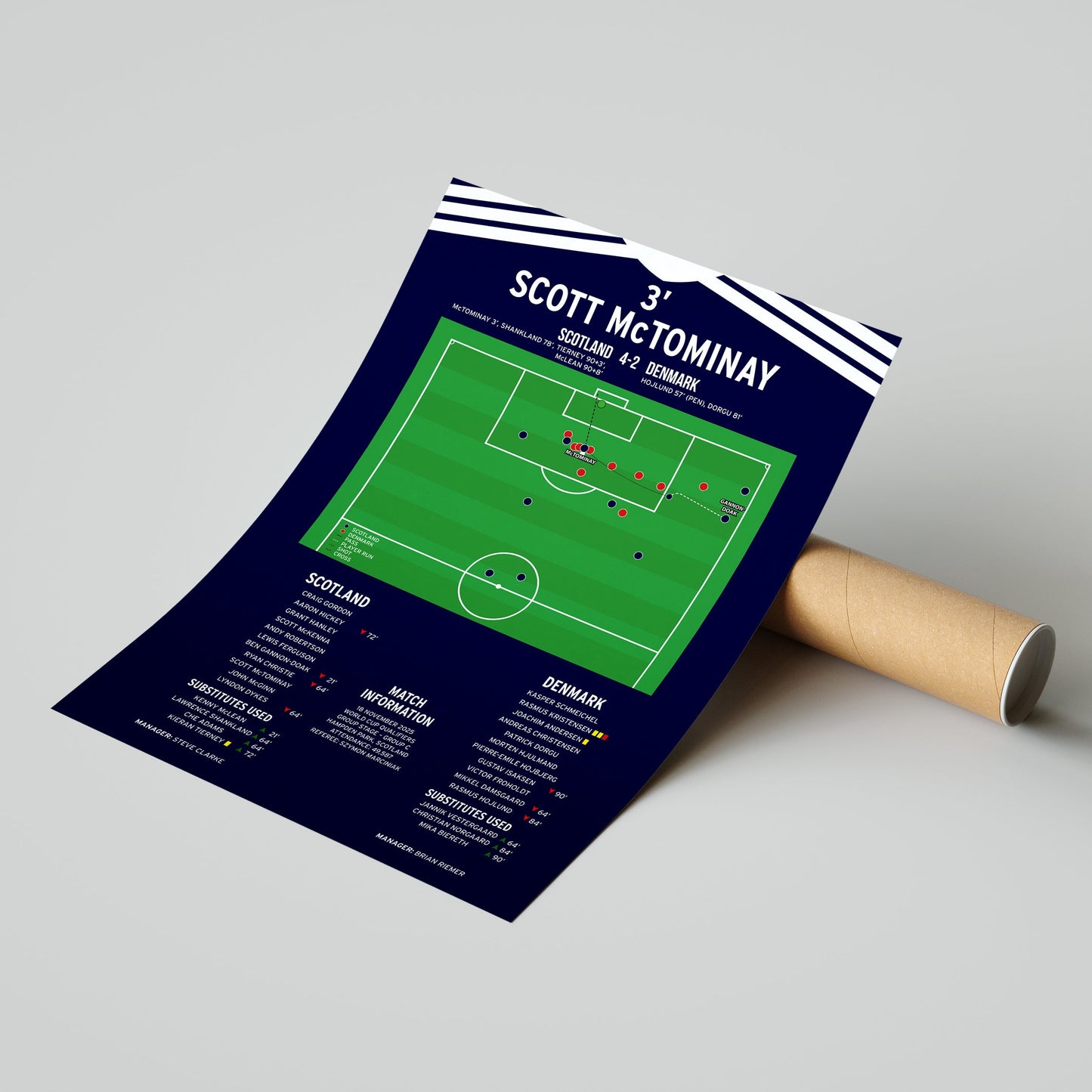 Scott McTominay Goal – Scotland vs Denmark – World Cup Qualifier 2025