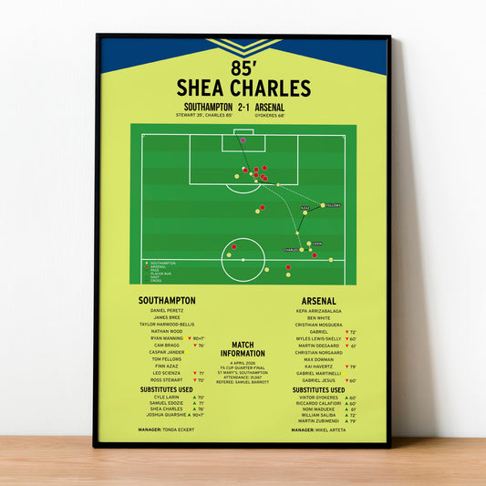 Shea Charles Goal - Southampton vs Arsenal - FA Cup Quarter-Final 2026