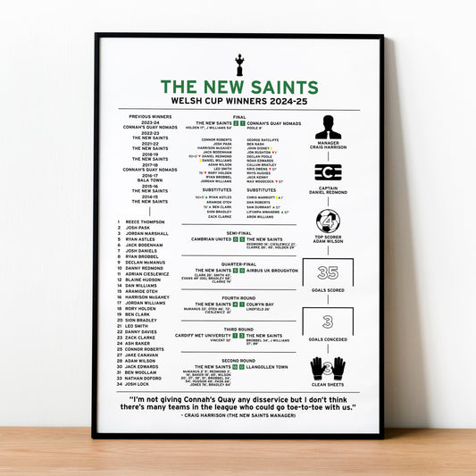The New Saints 2024-25 Welsh Cup Winning Poster