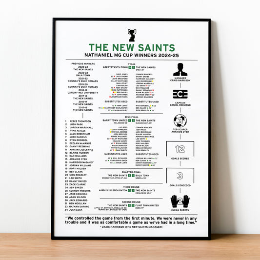The New Saints 2024-25 Welsh League Cup Winning Poster