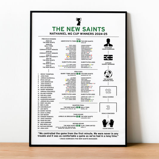 The New Saints 2024-25 Welsh League Cup Winning Poster