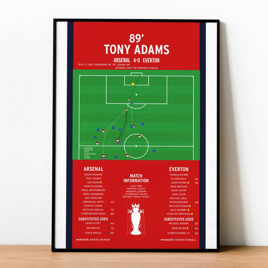 Tony Adams Goal – Arsenal vs Everton – Premier League 1998